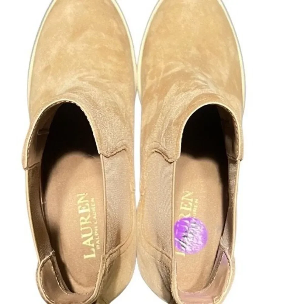 Lauren Ralph Lauren Suede Wedge Reade Sneaker Casual Shoe Size 6.5